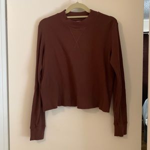 MATE the Label cropped thermal boxy crop long sleeve shirt